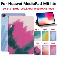 For Huawei MediaPad M5 lite 10.1 inch 2018 High Quality Watercolor Painting Tablet M5 m5 lite 10.1'' BAH2-L09 BAH2-W09 BAH2-W19 Fashion Sweat-proof Leather PU Cover HUAWEI case