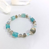 Ops Apatite Labradorite bracelet-磷灰石/純銀/拉長石/極簡