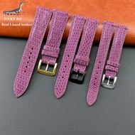 (Purple pink - 1/2 padded) GENUINE KY da leather men's and women's watch strap, luxurious and indivi