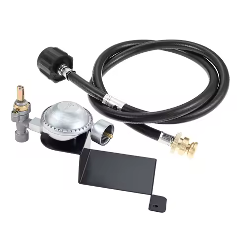 80477 Gas Grill Valve Regulator w/ 4FT Propane Hose Adapter Fit for Weber Q100 Q120 Q1200 Q1000 1lb 
