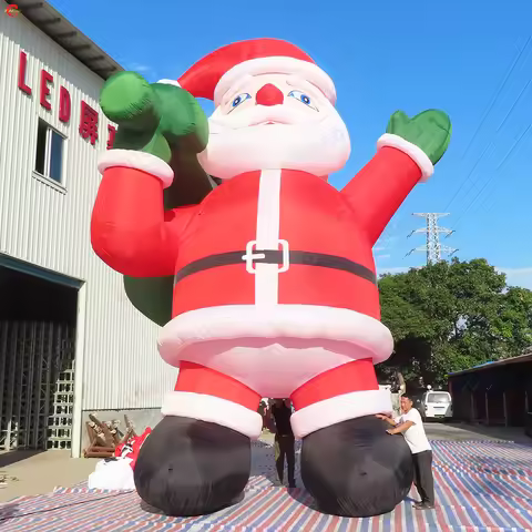 Fast Shipping 4m/6m/8m Giant Inflatable Santa Claus Xmas Yard Decoration Blow Up Christmas Santa Car