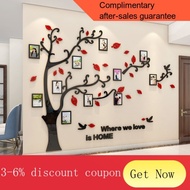 YQ5 Wall Stickers Tree Photo Frame 3D Acrylic Mirror Wall Decals For Sofa TV Background Wall Decor DIY Family Photo Fram