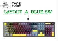 EGA  TYPE CMK12 คีย์บอร์ดเกมมิ่ง  Full-Size 104 ปุ่ม คีย์บอร์ดมีไฟ Mini RGB   ปรับได้ 12 โหมด   Blue