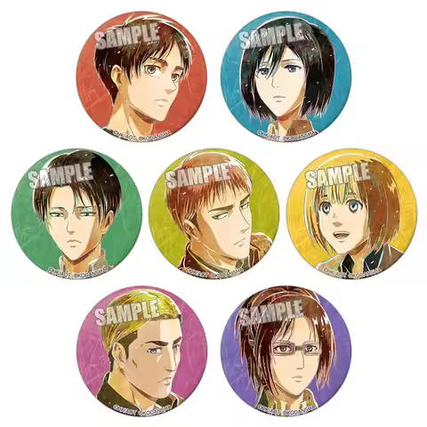 Attack on Titan Anime Badge Pin Levi Ackerman Mikasa Ackerman Hange Zoe Jean Kirstein Erwin Smith Ma