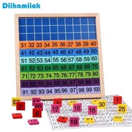 1-100 Wooden Number Blocks Bright Colors Montessori Math Toys For Kids Digital Learning