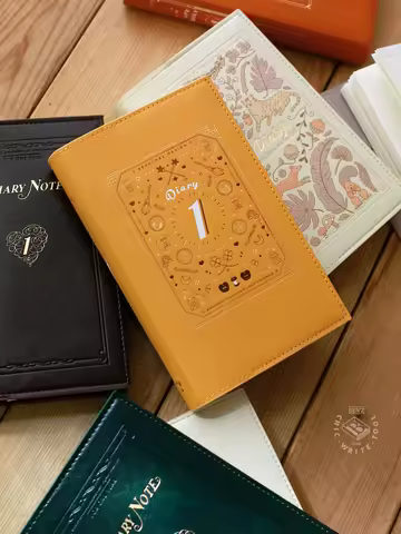 One Year Planner Diary Planner Notebook Thicken Paper Schedule For The Whole Year B6 Size PU Cover D