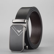 皮帶男士新款歐美高端商務款真皮無牙自動扣真皮男式腰帶