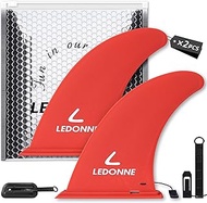 'LEDONNE Fin 9'' Surf & SUP Center Fins 2 Pcs (USD 8.99/1 Pcs) with 1 Extra Pin No-Tool Installation