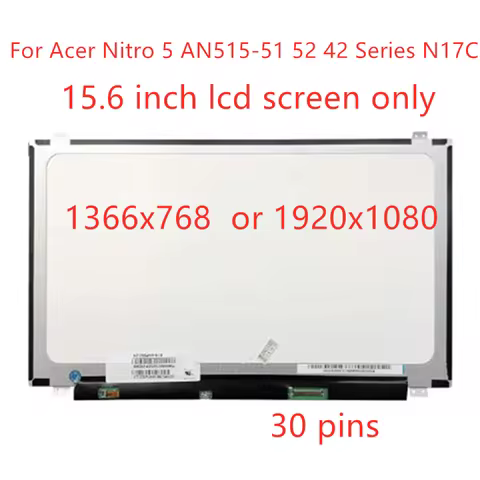 Replacment For Acer Nitro 5 AN515-51 52 42 Series N17C1 15.6" FHD HD LED Screen Laptop LCD Display F