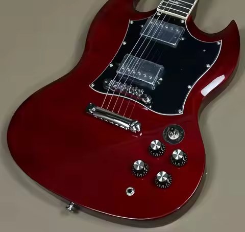 Electric Guitar Red SGS Angus Young ACDC inlays Mahogany Body rosewood Fingerboard HH Pickups