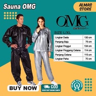 Baju Sauna Suit OMG L/XL  Pakaian Olahraga Jaket Celana Pria Wanita Ampuh Bakar Kalori Lemak Tubuh Sauna Suit Unistar Baju Pelangsing Bakar Kalori Ampuh