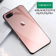 Softcase Glass Kaca OPPO A3S A1K C2 C1 F5 F7 F1S F3 F3 Plus A37 A37F [M343] Logo Apple gold - Casing HP OPPO A3S - kesing HP OPPO F5 - Case HP OPPO A1K - Case OPPO F7 - Casing HP OPPO F1S - Sarung HP OPPO F3 - Case OPPO A1K - Casing OPPO A3S - Dreamcase