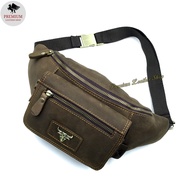 Rush Rider Leather Waist Bag Travel Casual Pouch Bag Men Chest Bag Crossbody Beg Kulit Asli Beg Ping