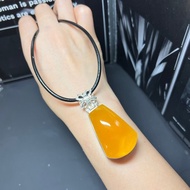 天然波羅的海蜜蠟吊墜 俄料蜜糖色成色美 s925銀鑲嵌 蜜蠟