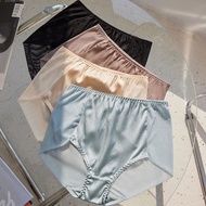 Lady Luxury Enjoy 100% Silk Bottom Soft Skin-Friendly Nourish Skin Crepe Satin Gauze Briefs1012185