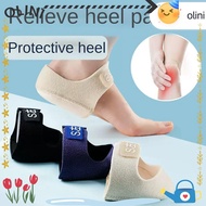OLINI 1PAIR Gel Heel Cushion, Reduces Pressure Anti-Crack Heel Socks, Soft S/L Relieves Pain Gel Hee