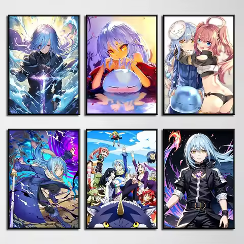 Rimuru Tempest Slime Anime Character Posters Prints Canvas Painting Manga Wall Art Picture for Livin