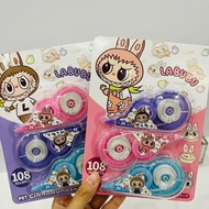 Jinuo eraser tape, blister pack of 3, Jinuo eraser tape, Capybara, Labubu dry eraser tape