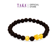 TAKA Jewellery 999 Pure Gold Pixiu with Gold Ball Beads Bracelet