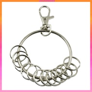 [Kloware2] Metal Key Rings Holder Round Large Vintage Keychain Key Holder - Silver