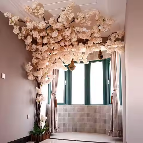 Artificial Cherry Blossom Tree Decor Cherry Blossom Vines Champagne Japanese Cherry Blossom Decor fo