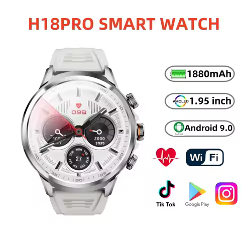 H18 Pro Android 9.0 OS Smart Watch 4G SIM With 1.95 inch IPS Screen 900W Camera GPS WIFI Heart Rate 