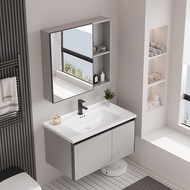 ST-ΨSimple Alumimum Bathroom Cabinet Combination Integrated Ceramic Basin Bathroom40Wash Basin Cabinet Wide Wash Basin W