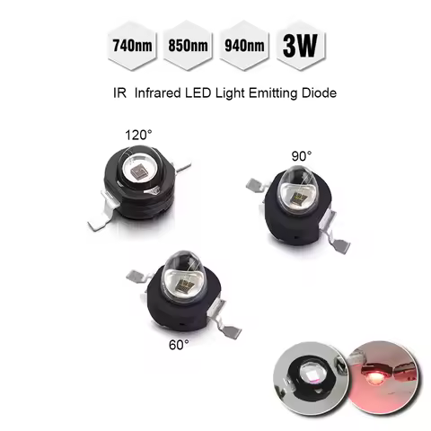 3W IR High Power led 3Watt 850nm 940nm 740nm 60 90 120 degree Infrared LED IR Light Emitting Diode f