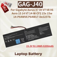High Quality GAG-J40 Laptop Battery 15.2V 92.24Wh 6200mAh for Gigabyte Aorus X7 Dt V6 V7 V8 Aero 15 