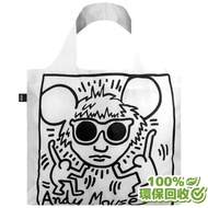 LOQI 春捲包購物袋：凱斯哈林 安迪鼠 Keith Haring（無扣帶、無暗袋、回收材質）KHAMR