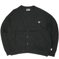 SSZ x FRED PERRY 25AW 特別訂製款超大號高針數V領開衫 CARDIGAN 11-15-1917-060 / FZ3268 XL BLACK BEAMS針織上衣 [二手] [SSZ 