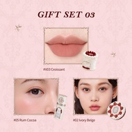 Flower Knows Strawberry Cupid Collection Makeup Gift Set Includes Cake Lip Cream+Liquid Blush+Presse