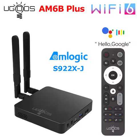 UGOOS AM6B Plus TV BOX Amlogic S922X-J Android 9.0 DDR4 4GB RAM 32GB ROM WiFi6 1000M BT5.0 OTT 4K TV