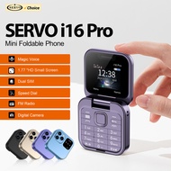 SERVO i16 PRO Mini Flip Mobile Phone Speed Dial FM Radio Blacklist Magic Voice 2G GSM Dual SIM Stand