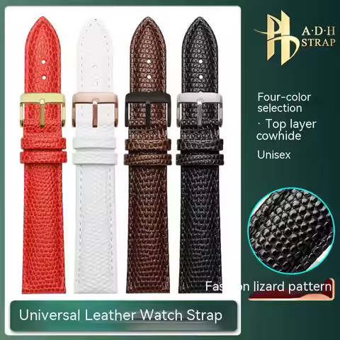 Fashion Lizard Leather Watch Strap For GC YA126.4 Armani AR11067 AR1674 Seagull 719.403LK Women's Wa