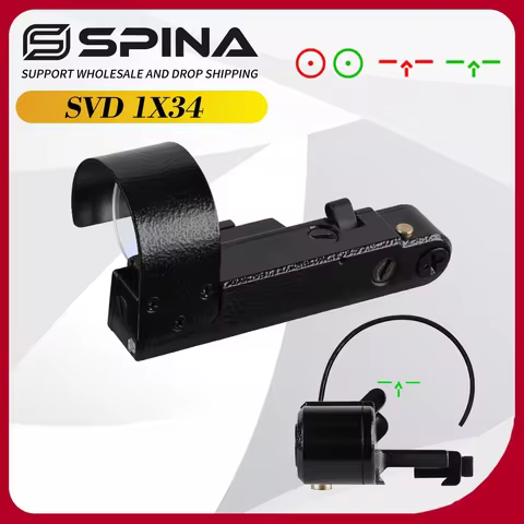 OKP-7 SVD 1x34 Rifle Red Dot Scope Green Illuminated Hunting Riflescope Arrow Reticle Picatinny Rail