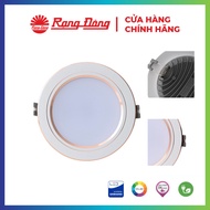 Đèn LED âm trần 9W Rạng Đông khoét lỗ 110 vỏ nhôm đúc 2 màu (Viền vàng/ viền bạc) Model: D AT10L 11