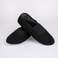EU22-45 Full Leather Sole Black White Flat Yoga Teacher Fitness Gymnastic Ballet Dance Shoes For Kids Woman Man