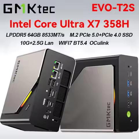 GMKtec Claw EVO-T2S Intel Core Ultra X7 358H LPDDR5X 64GB 8533MT/s PCIe SSD WiFi7 BT5.4 10G LAN OCul