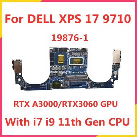 19876-1 Mainboard For DELL XPS 17 9710 Precision 5760 Laptop Motherboard With i7 i9 11th Gen CPU RTX