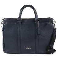 COACH F59141 Metropolitan 標誌五金十字紋皮革兩用公文包/商務包，深海軍藍色，帶防塵袋，成色極佳。