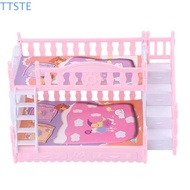 TTSTE Dollhouse Double Bed, Doll Accessories Simulation Simulation Doll Double Bed, Dolls House Acce