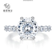 Super Luxury 2ct Real Moissanite Diamond Ring 100% S925 Silver 4 Claws Cluster Thick Gold Plated Eng