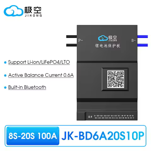 JIKONG JK BMS BD6A24S10P 100AH 8S 10S 12S 13S 14S 15S 16S 20S 24S with Active Balance Board Li-Ion L