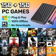Harddisk PC Game Plug & Play (500GB) 150 Modern Games + 150 GameHouse Playnite Portable HDD Windows