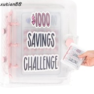 XUTIAN88WL Money Saving Binder, Mini PVC Savings Challenges Book, Practical Cash Envelopes Waterproo