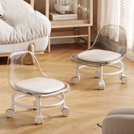 Baltan Home AJ1 Acrylic Stool Mute Universal Wheel Children With Baby Toddler Stool Net Pulley Small