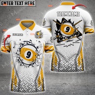 Billiard Ball 9 Yellow Personalized Name, Team Name 3D Shirt