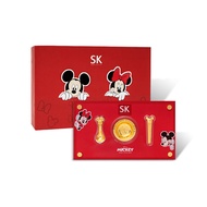 SK Jewellery Disney Mickey &amp; Minnie Mini 999 Pure Gold Bowl Set