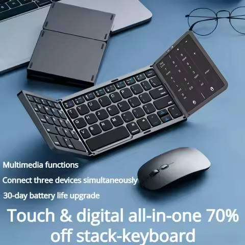 2026 New Foldable Bluetooth Keyboard With Touchpad For PC Mac Smartphone IPad Office Use
